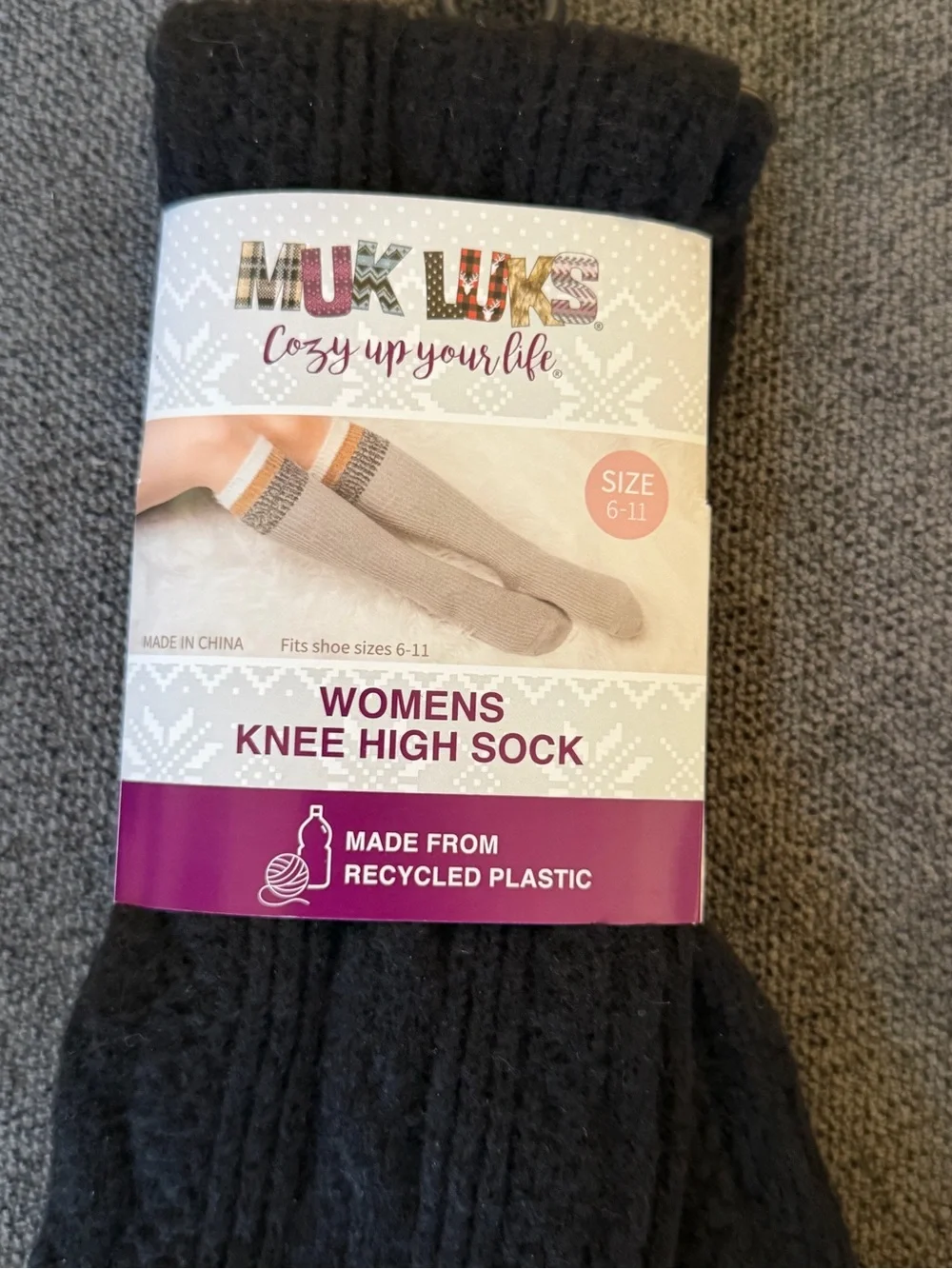 Muk Luks Women's Knee High Socks - Orange and Black Pack